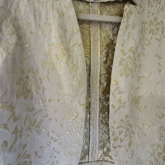 Chicos | Size 2 Astere Squire Jacket Floral Silk Cotton Blend Blazer Cropped - Picture 5 of 11